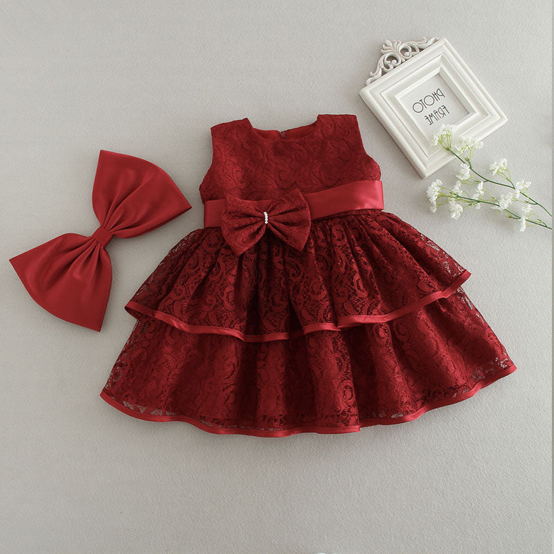 robe cérémonie bébé fille à noeud papillon