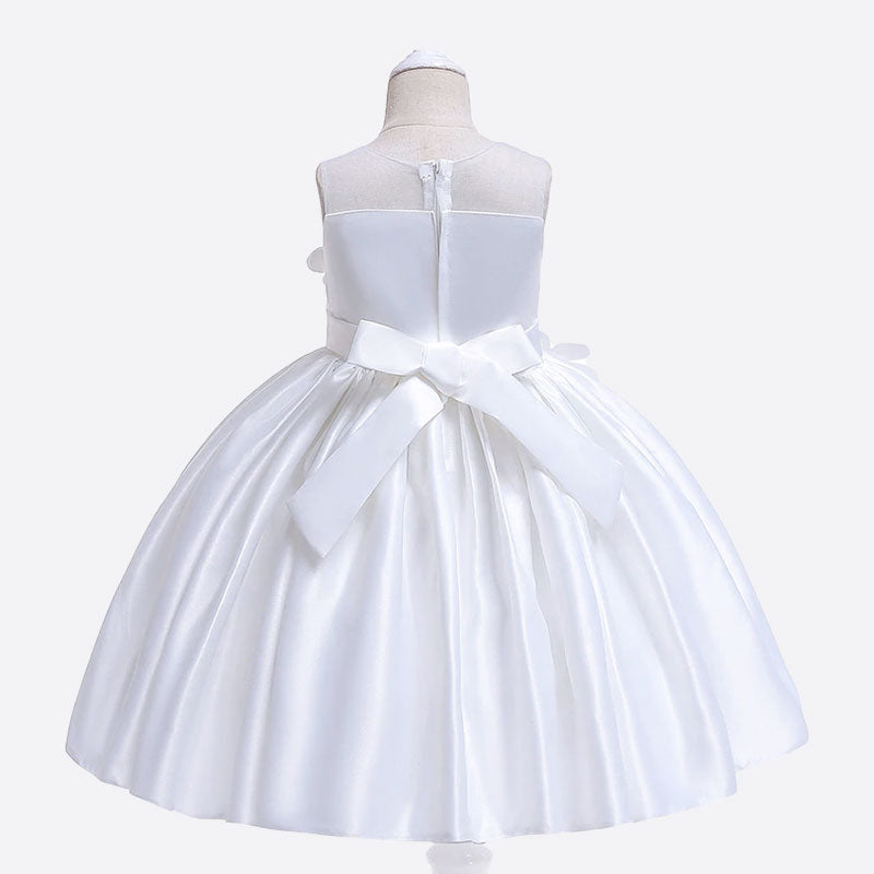 Robe blanche princesse fille mariage - fleurette