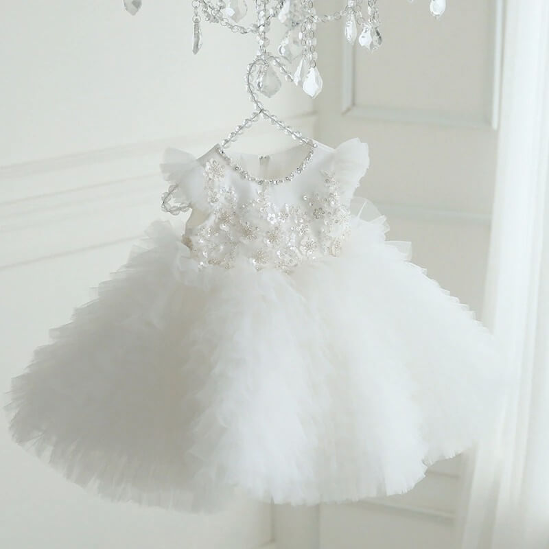 Robe baptême bébé gaufré