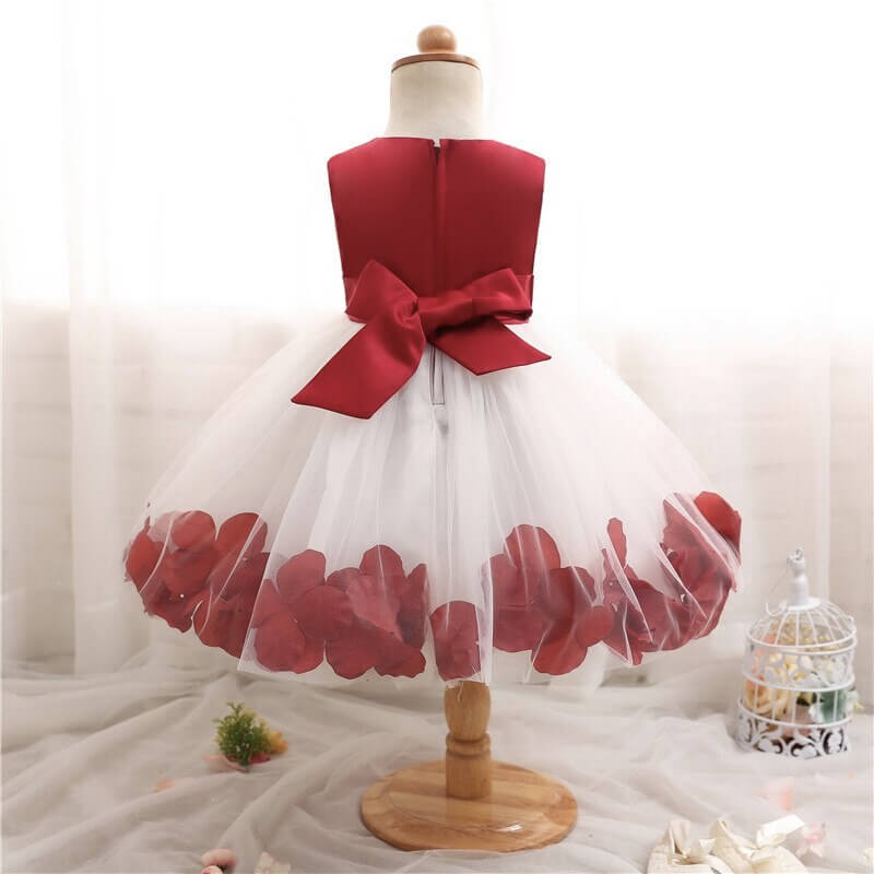 Robe bébé princesse pétale de rouge