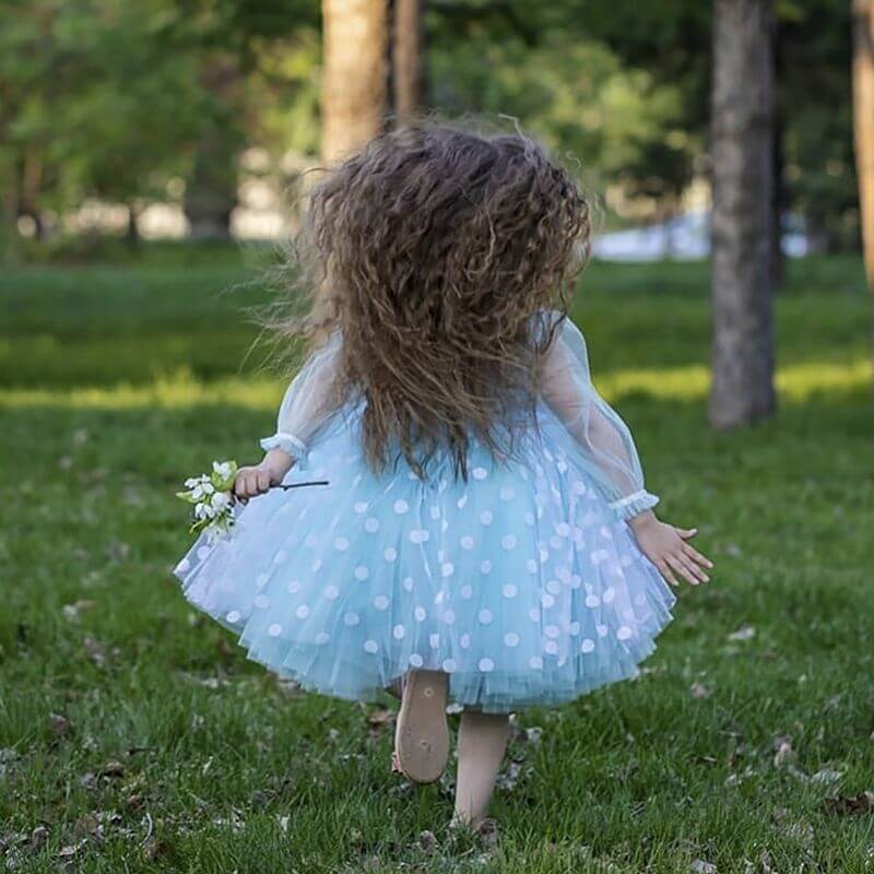 robe bleu de cérémonie fille