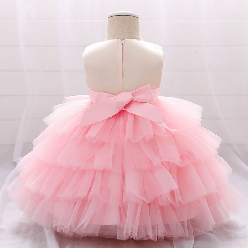 Robe princesse bébé bustier doré rose pêche