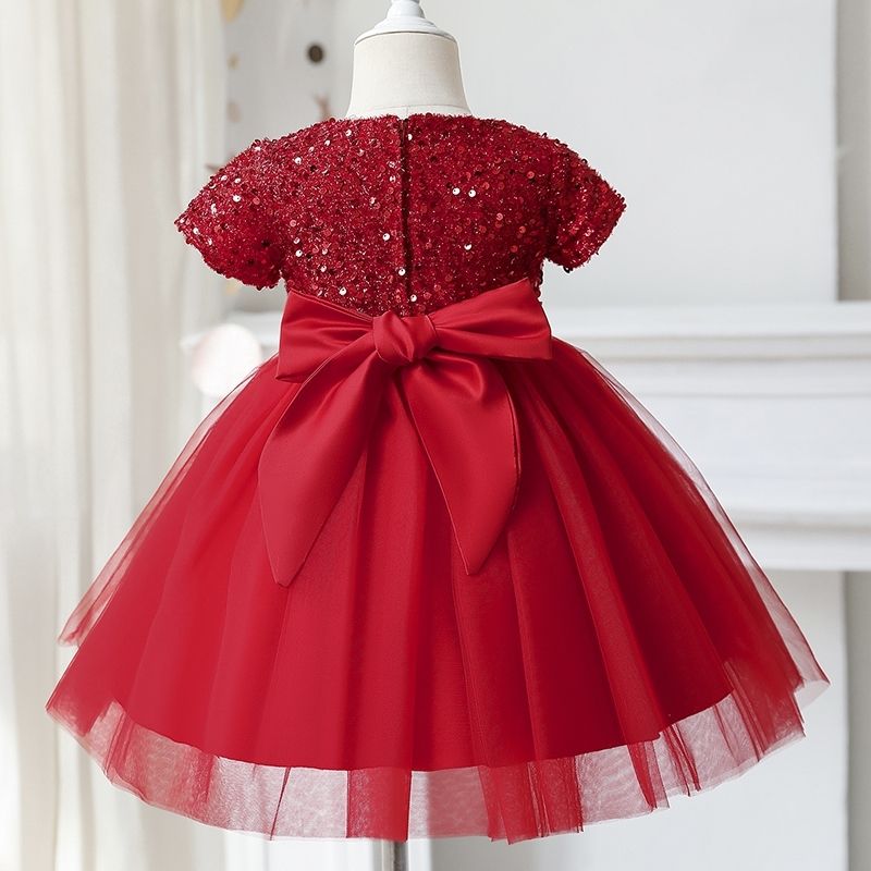 robe bustier pailleté rouge