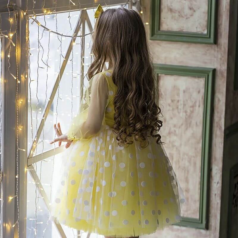 robe cérémonie fille jaune