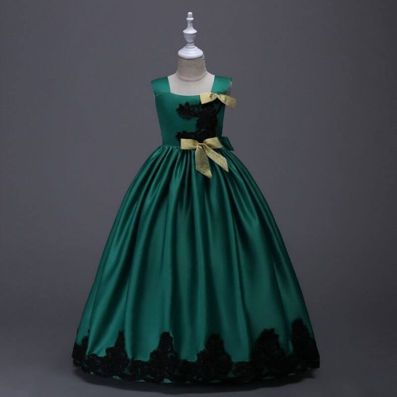 robe de bal fille verte