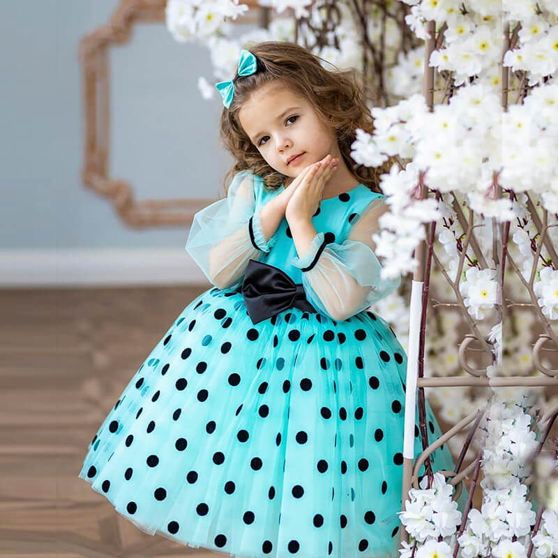 robe de cérémonie fille turquoise