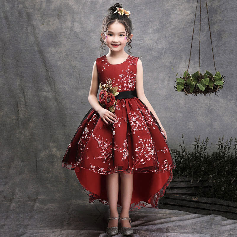 robe de princesse rouge pour fille