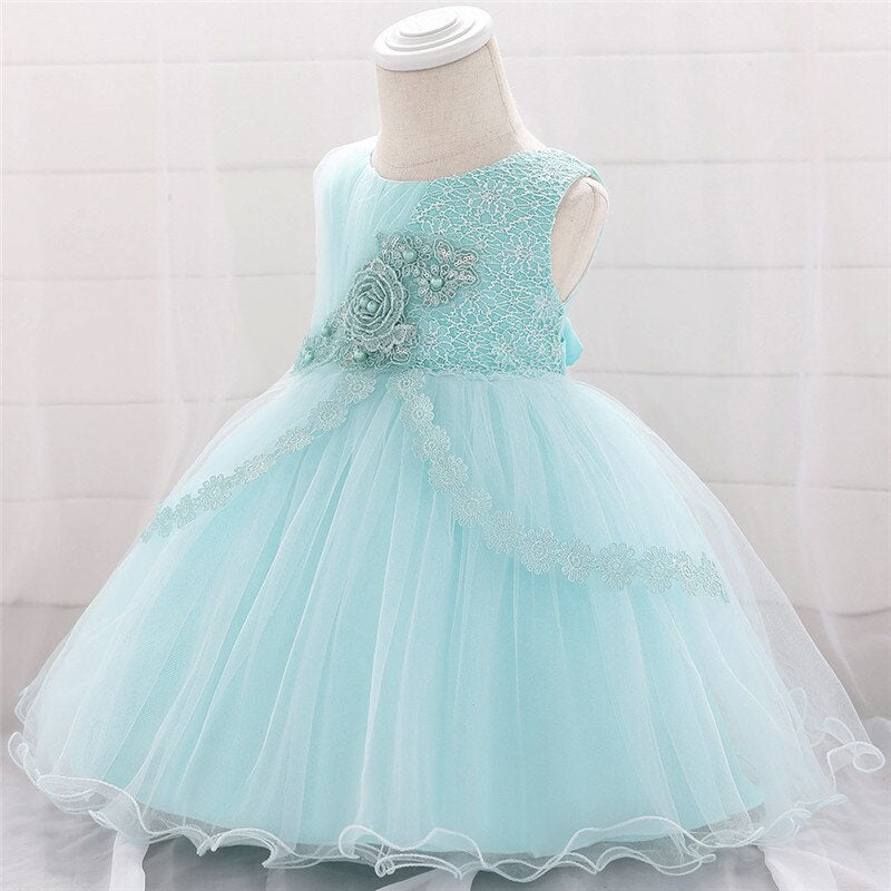 Robe de bal en dentelle bébé fille