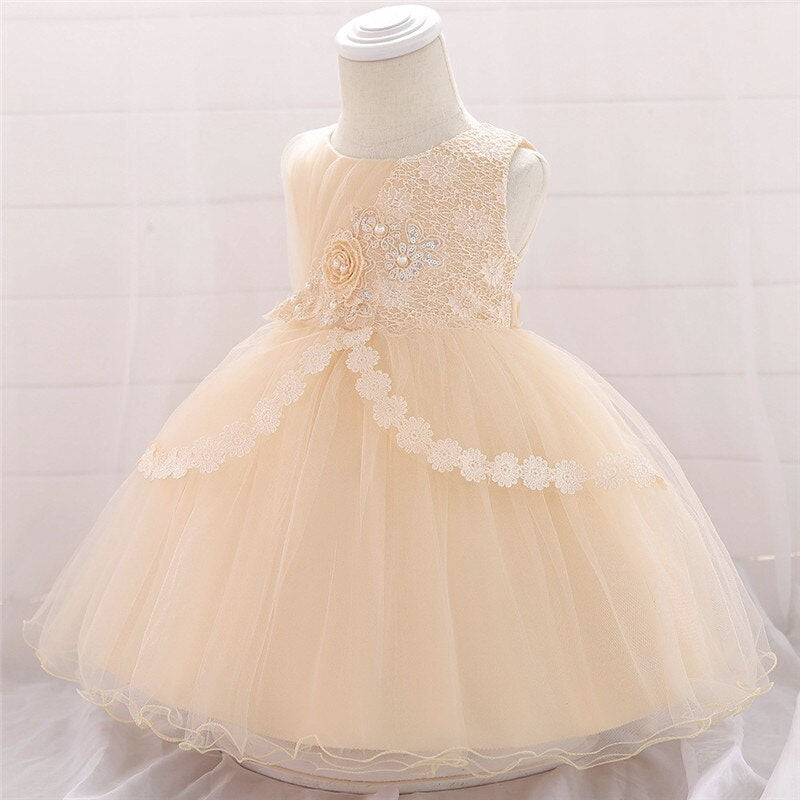 Robe de bal en dentelle bébé fille