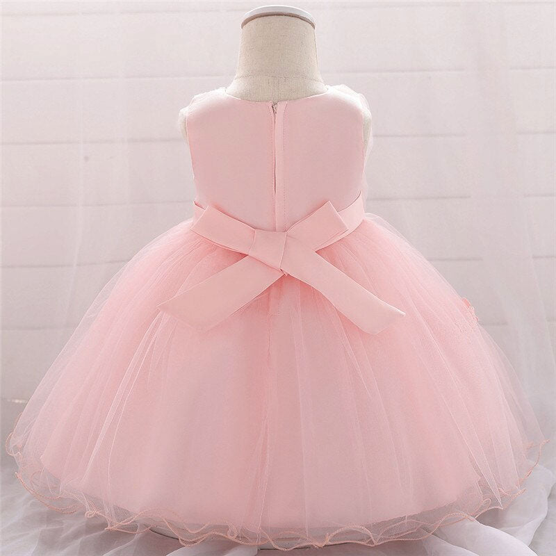 Robe de bal en dentelle bébé fille