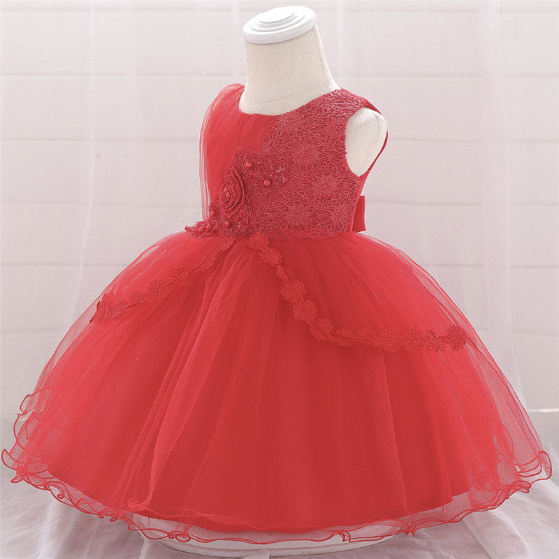 Robe de bal en dentelle bébé fille