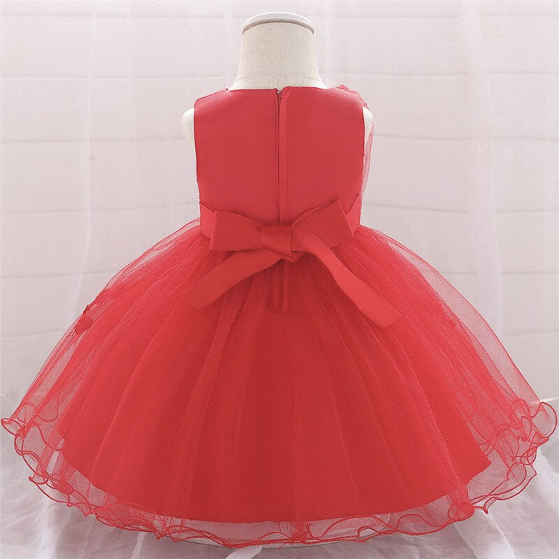 Robe de bal en dentelle bébé fille