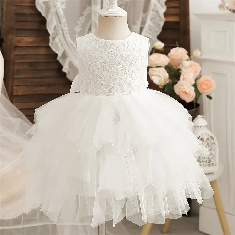 Robe fille mariage blanche en dentelle