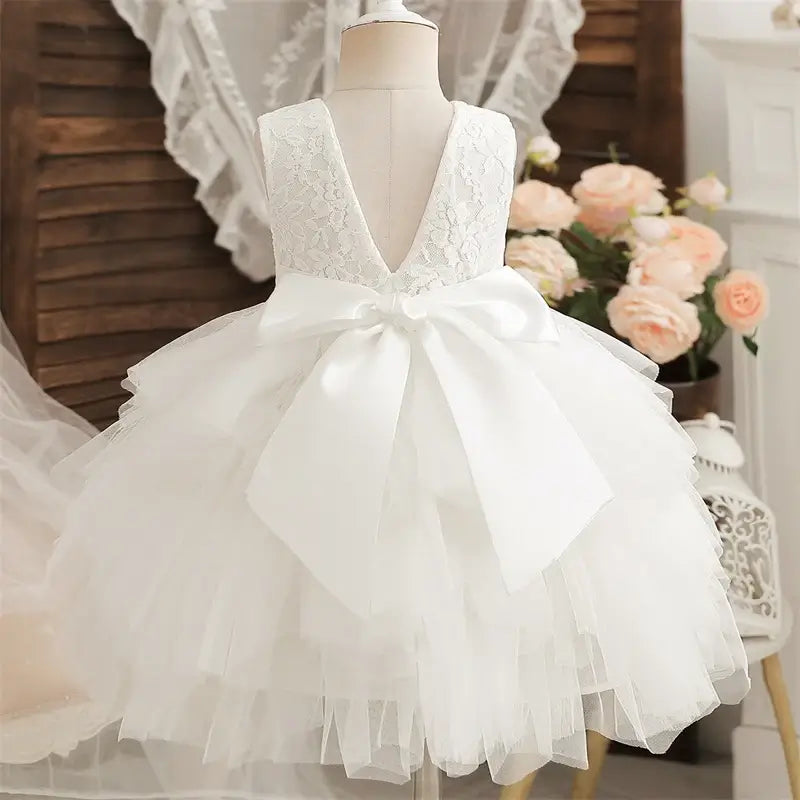 Robe fille mariage en dentelle blanche