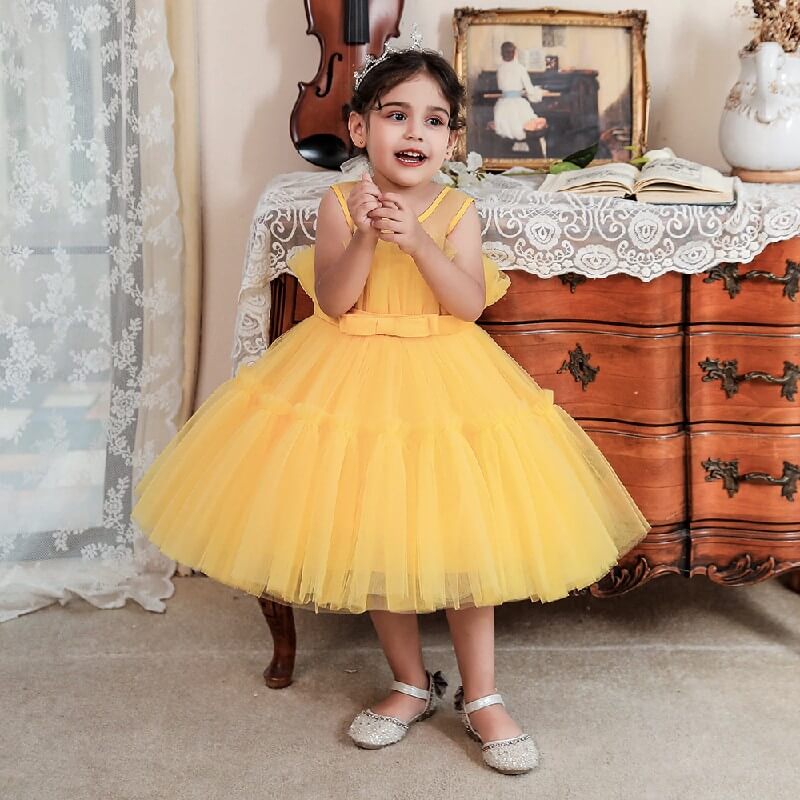 Robe jaune princesse bal