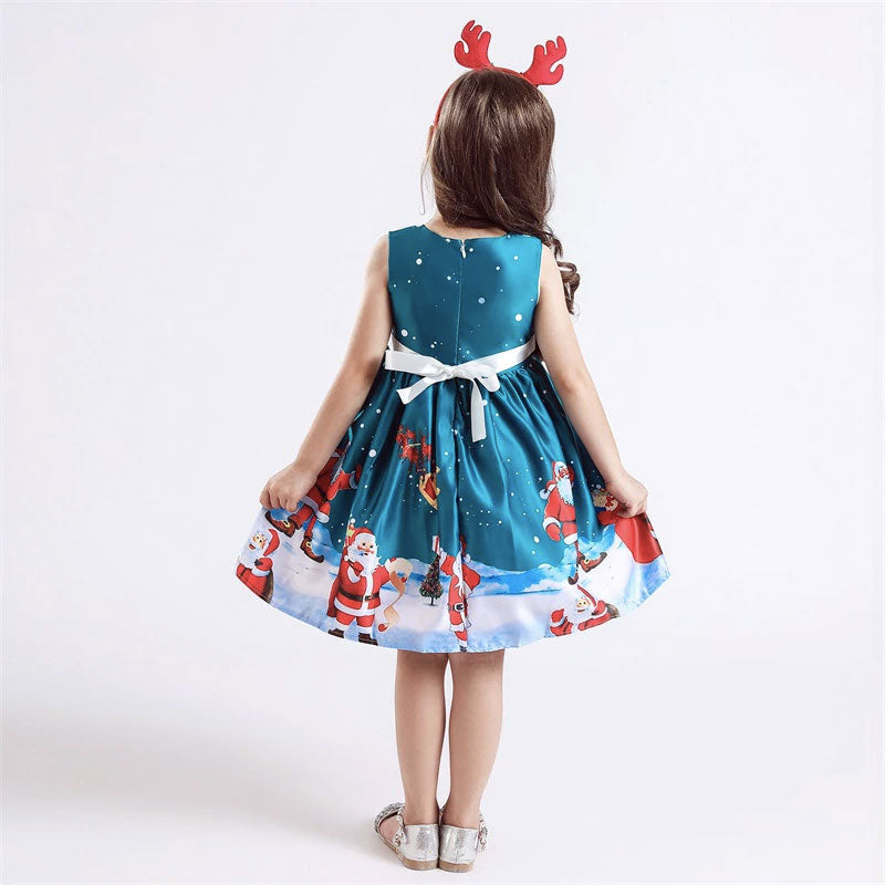 robe de fille avec des motifs de père noël
