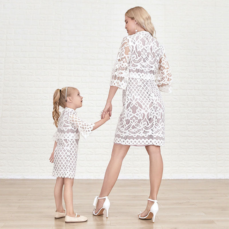 robe mère fille identique blanche