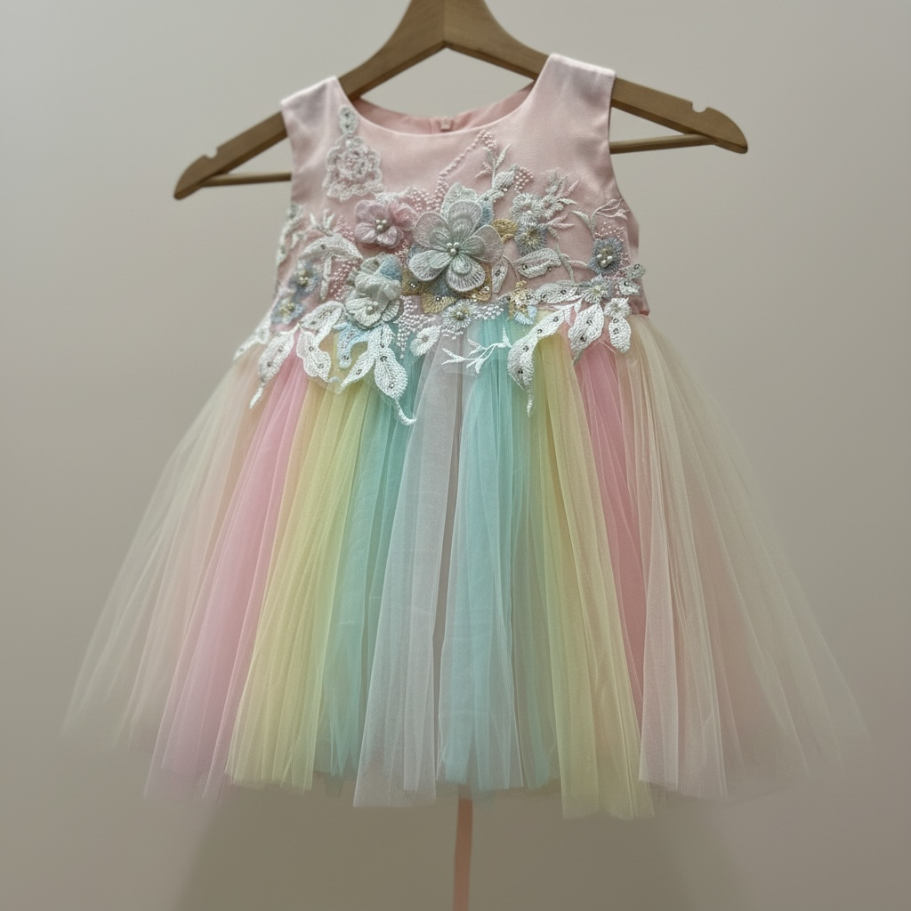 Vestito da compleanno arcobaleno 