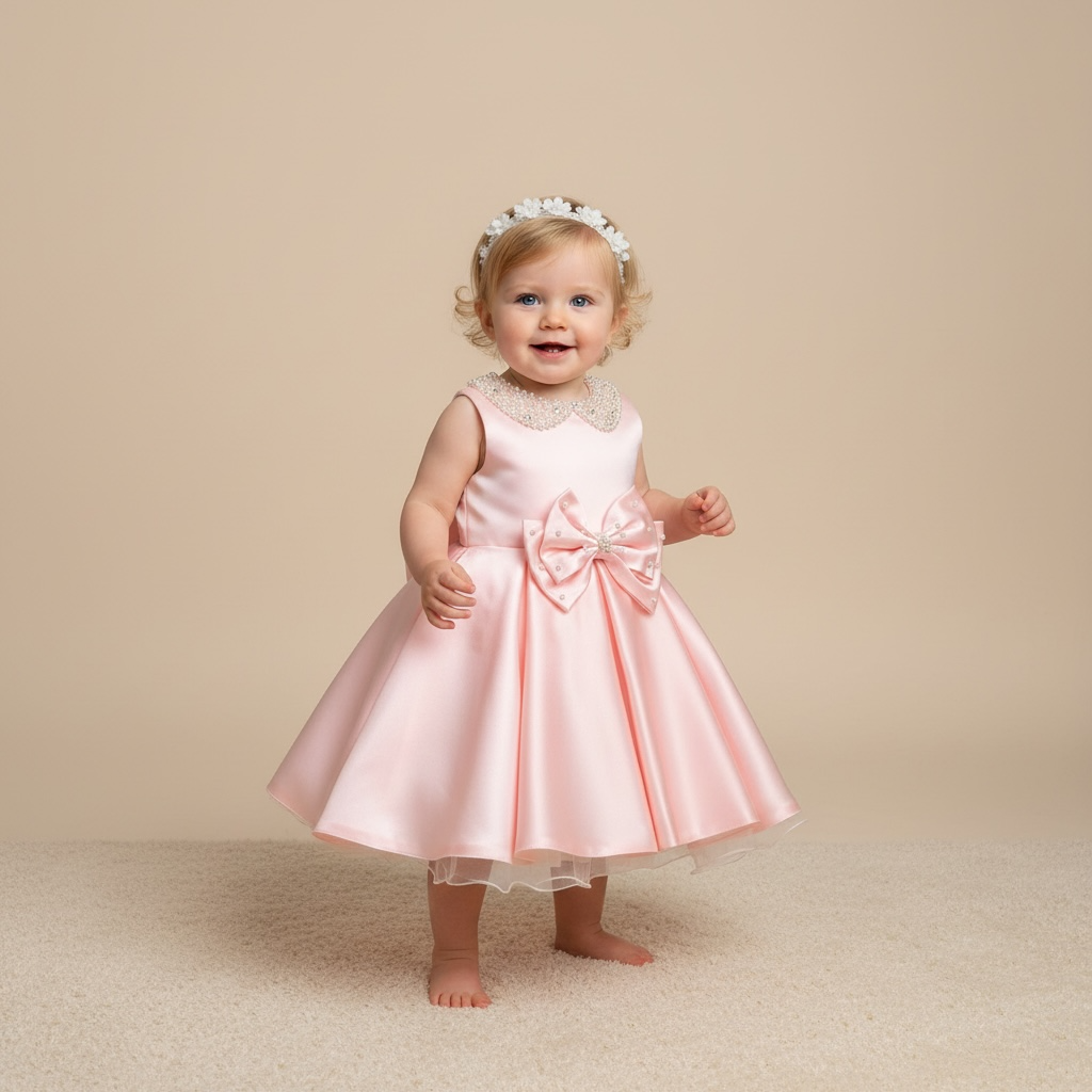 Robe princesse baptême bébé fille - Rose
