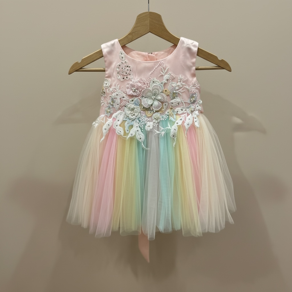 Vestito da compleanno arcobaleno 