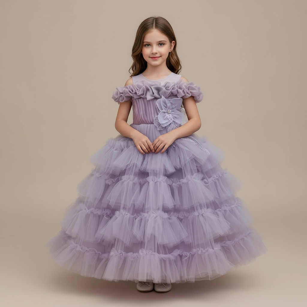 Robe de cérémonie fille - Luxe froufrou