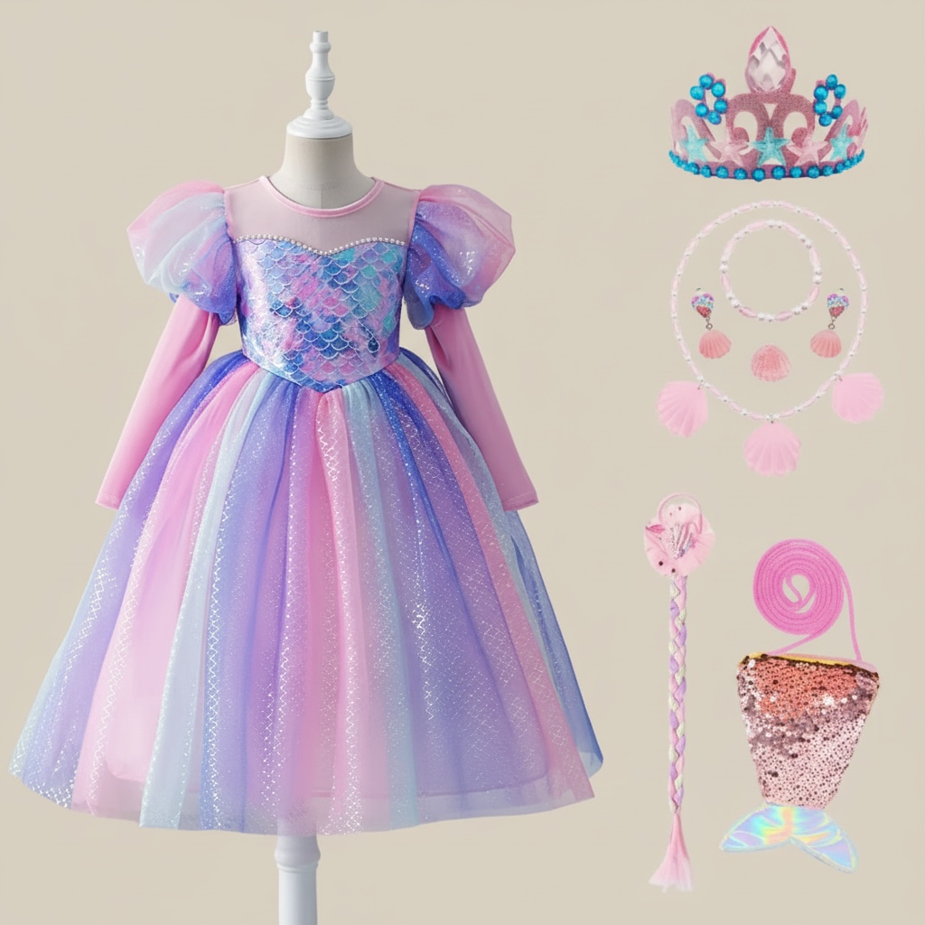 Déguisement robe sirène - Avec accessoires