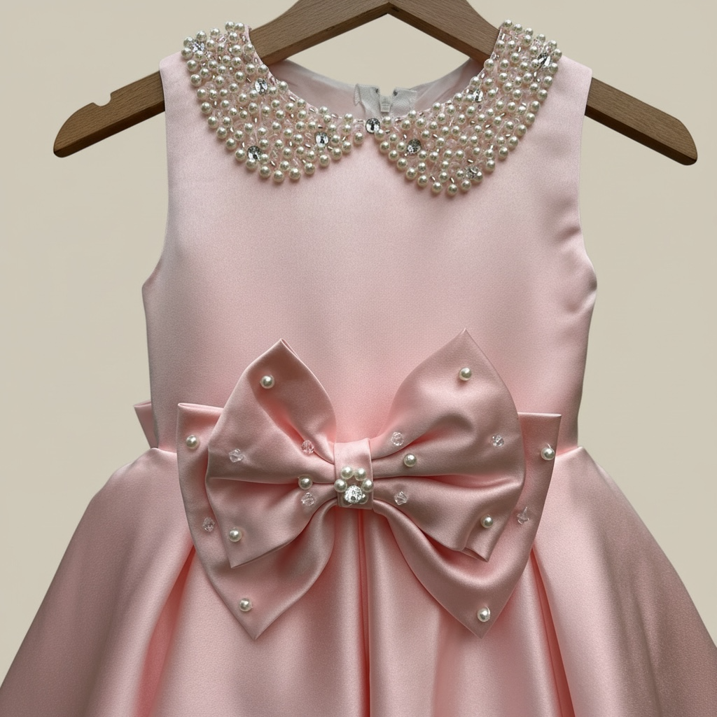 Robe princesse baptême bébé fille - Rose