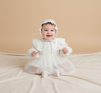 Barboteuse de baptême bébé - légère et blanche