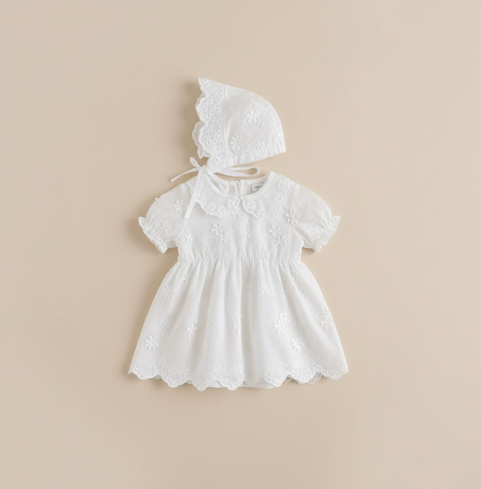 Barboteuse bébé blanc baptême