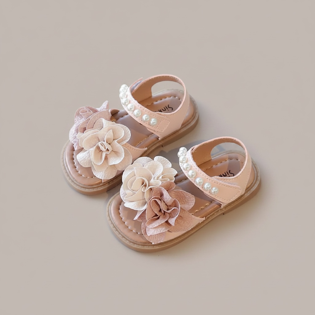 Sandales d'été enfant - Fleurs Jade