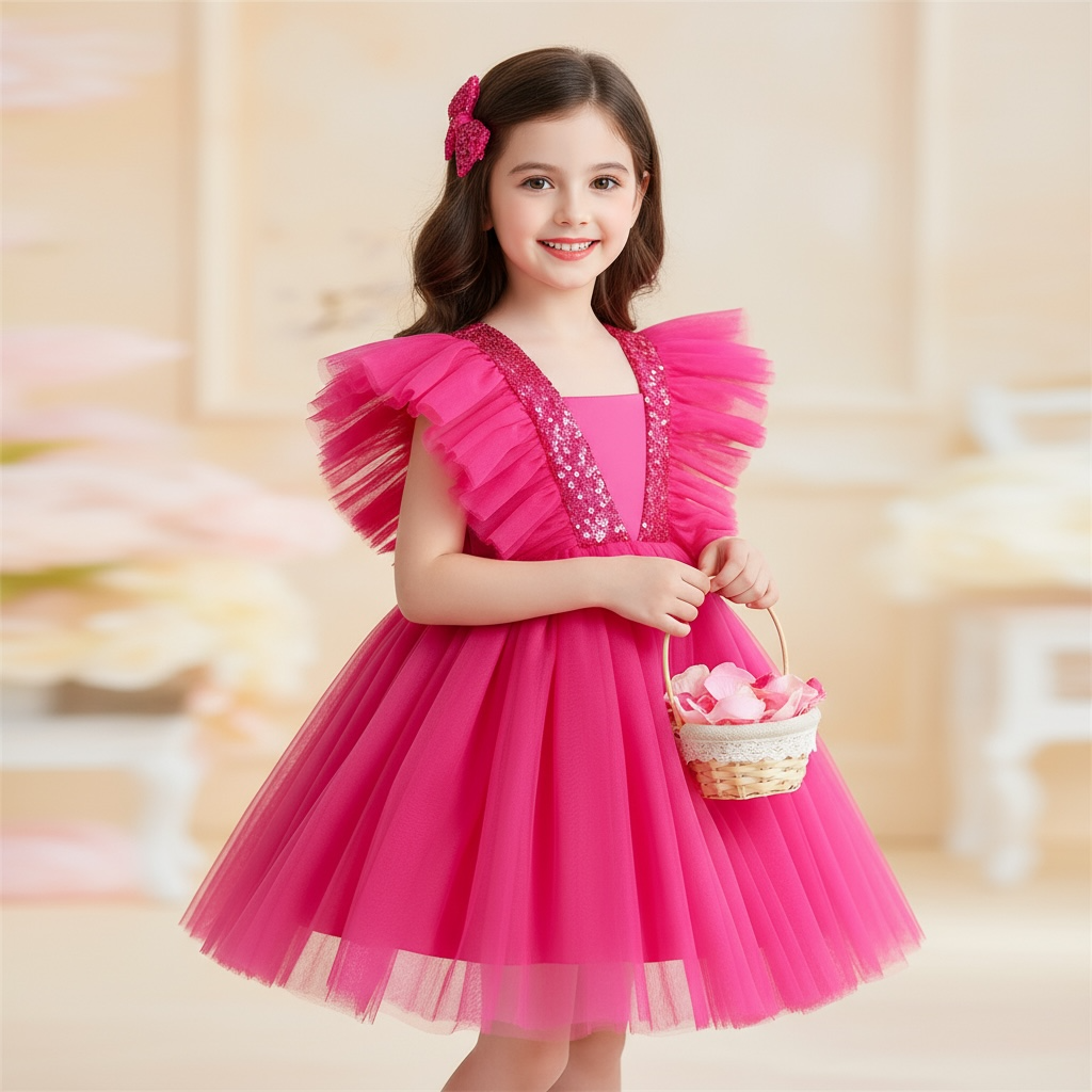 Robe princesse fille à volant