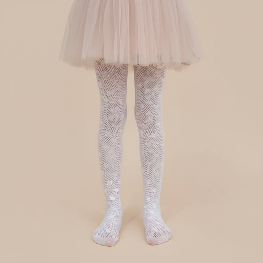 Collant enfant transparent - petit coeur