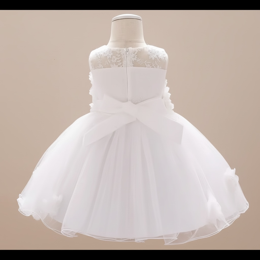 Robe de mariée bébé fille au bustier fleuri