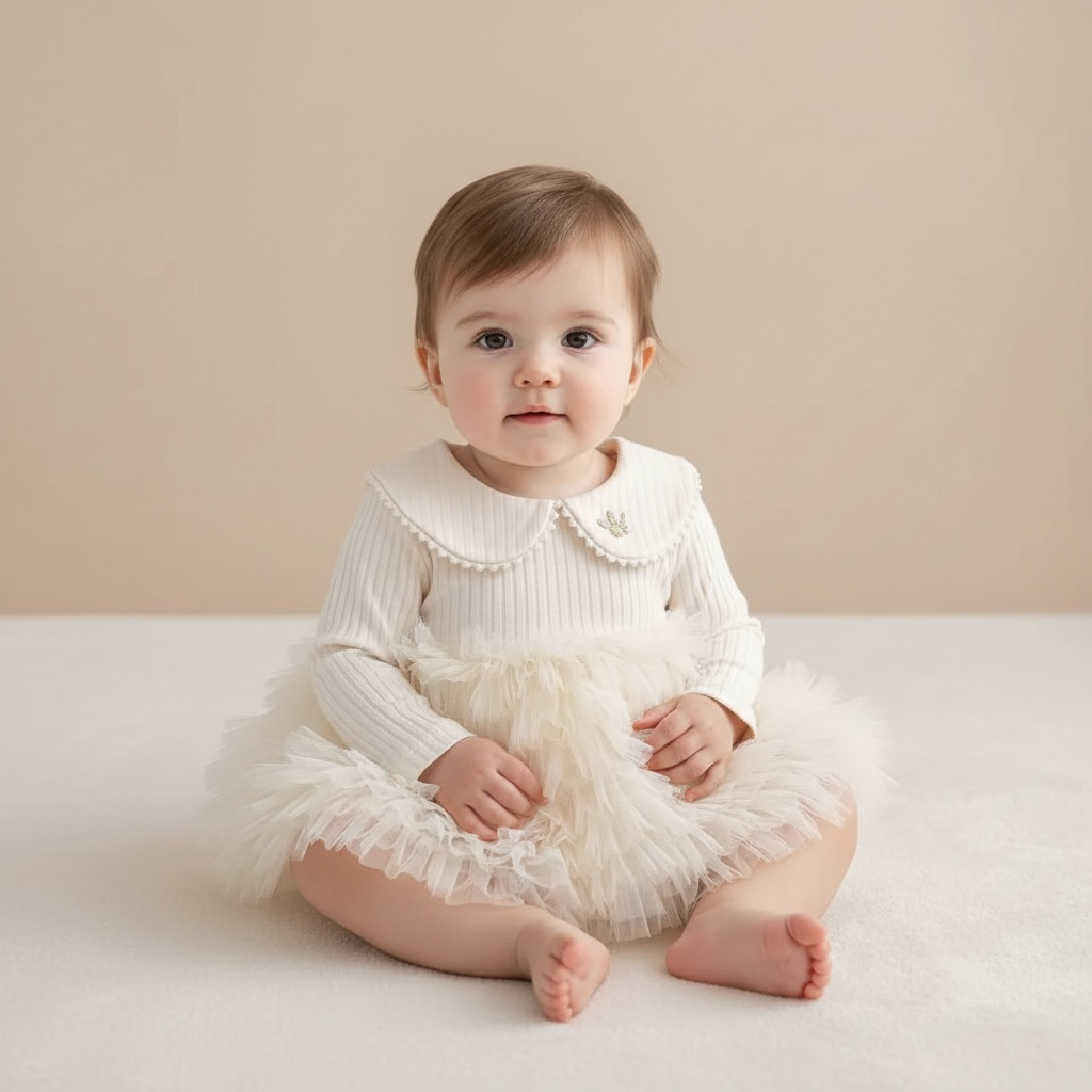 Barboteuse bébé - Beige délicate