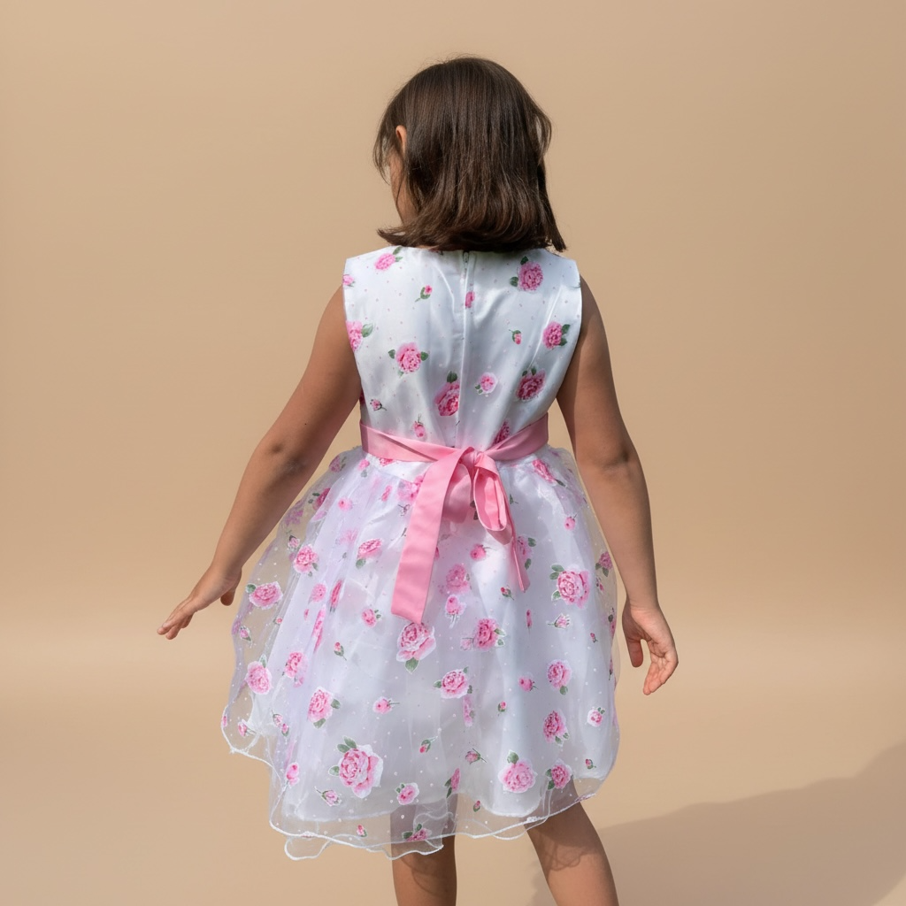 Robe princesse bébé - Fleur Rose