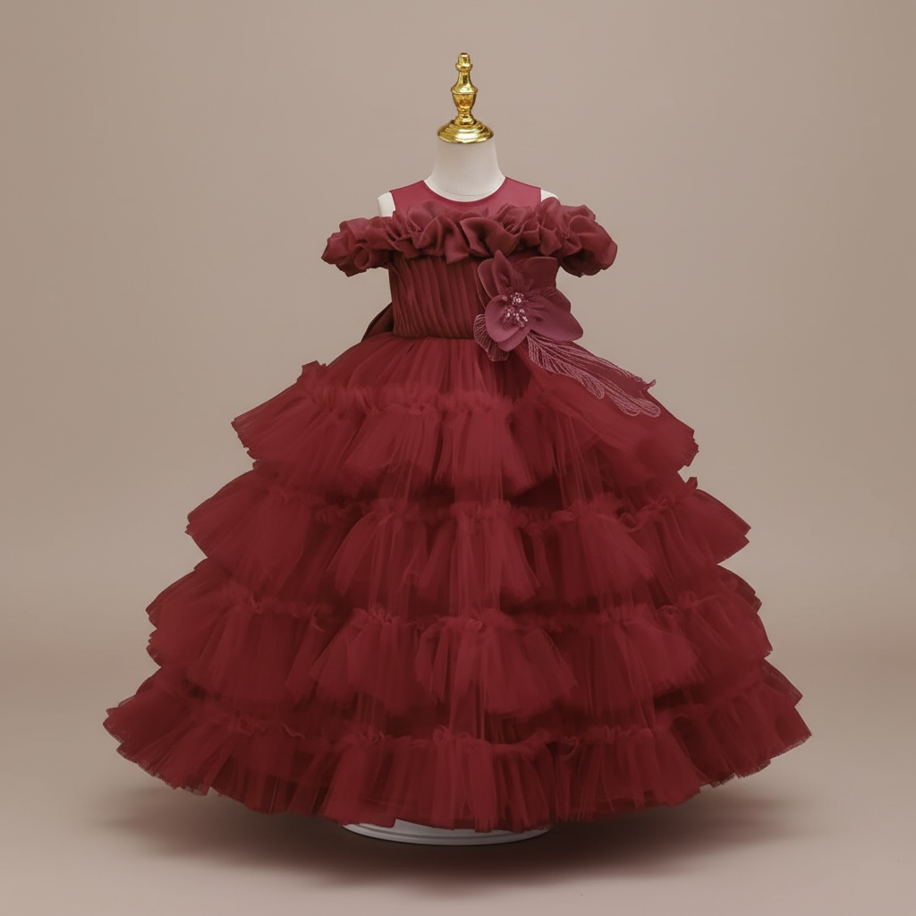 Robe de cérémonie fille - Luxe froufrou