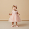 Robe baptême bébé fille rose