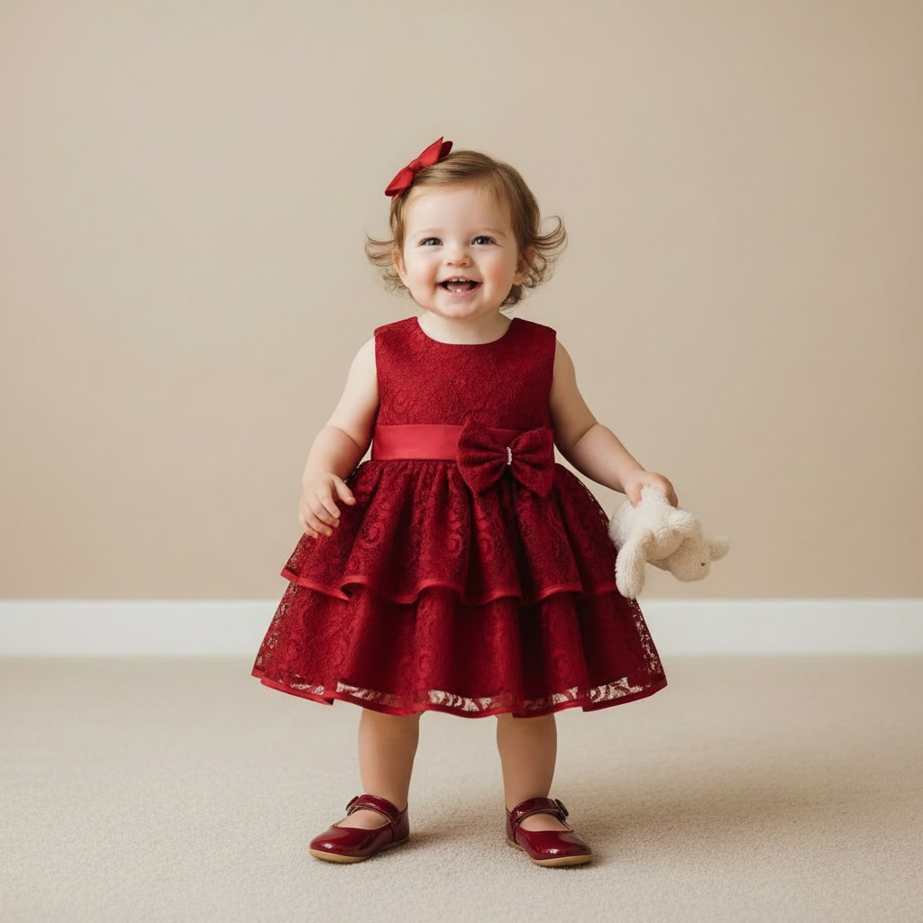 Robe cérémonie bébé fille rouge