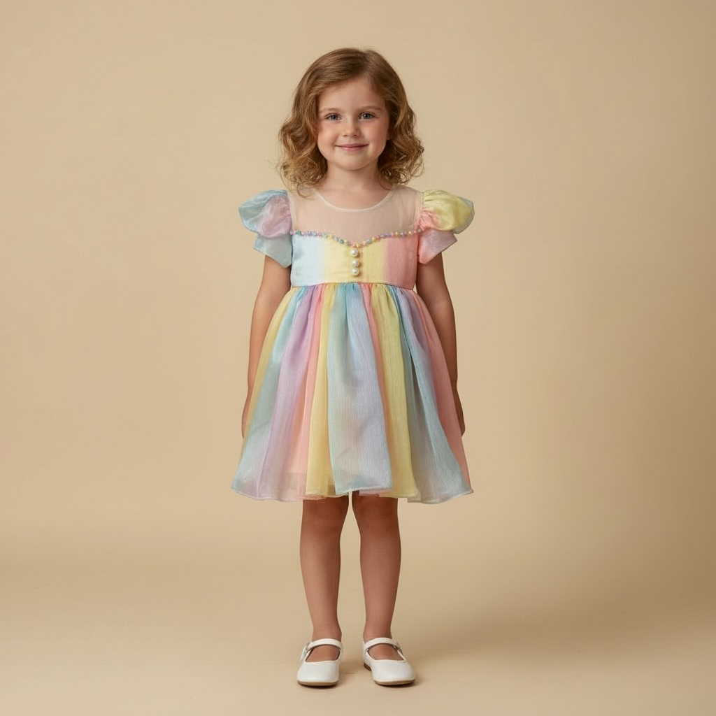 Robe arc-en-ciel enfant fille Lola