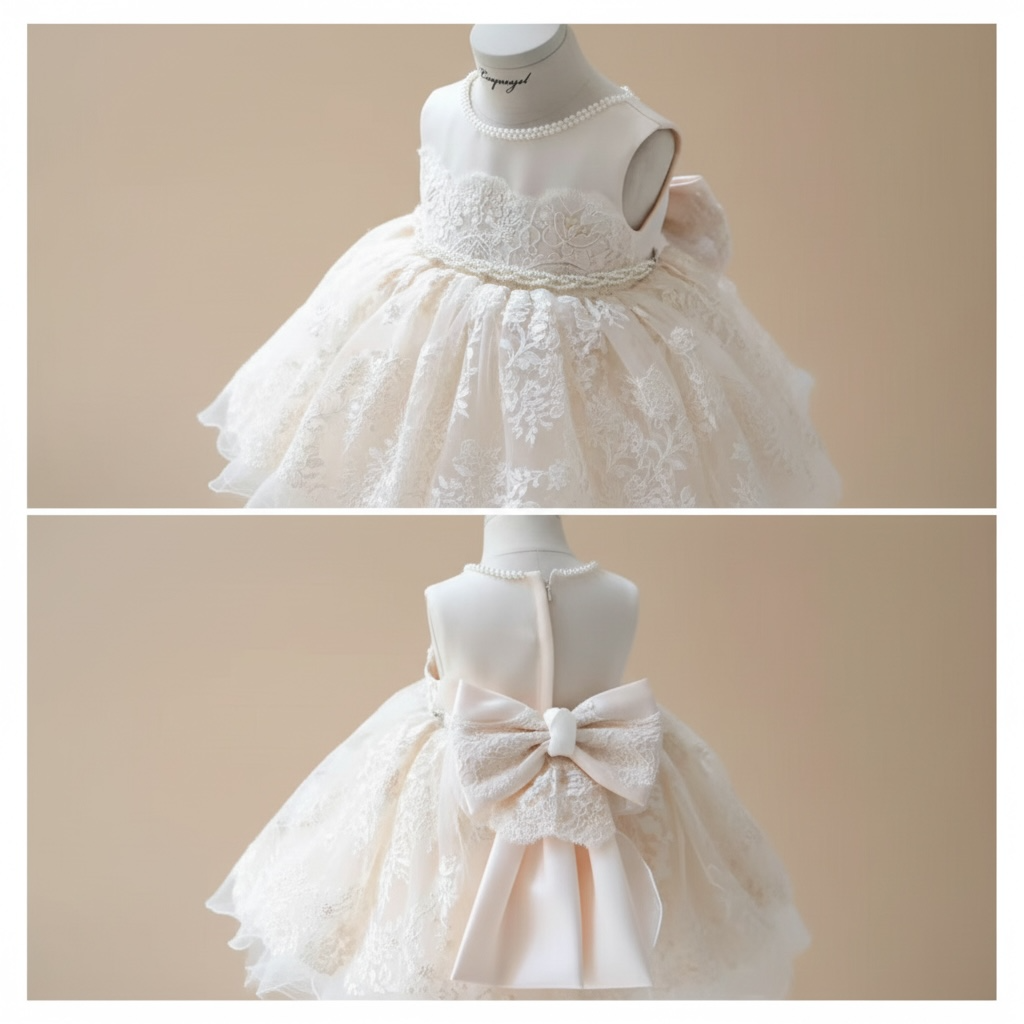 Robe d'anniversaire fille Champagne