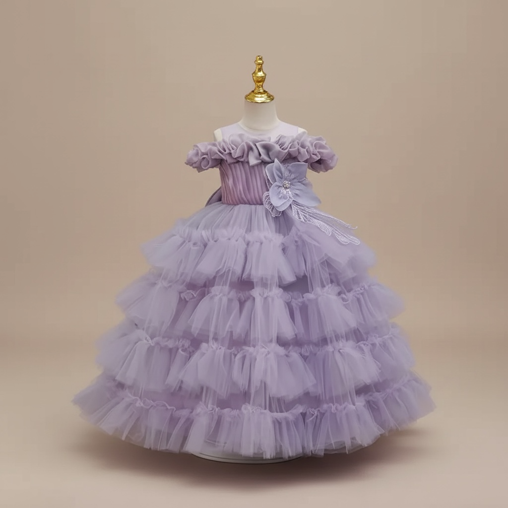 Robe de cérémonie fille - Luxe froufrou