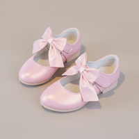 Ballerines enfant blanches avec grand nœud en satin pour cérémonie