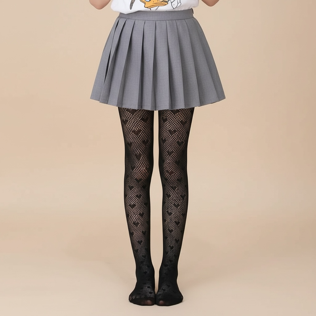 Collant enfant transparent - petit coeur