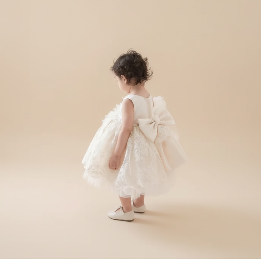 Robe d'anniversaire fille Champagne