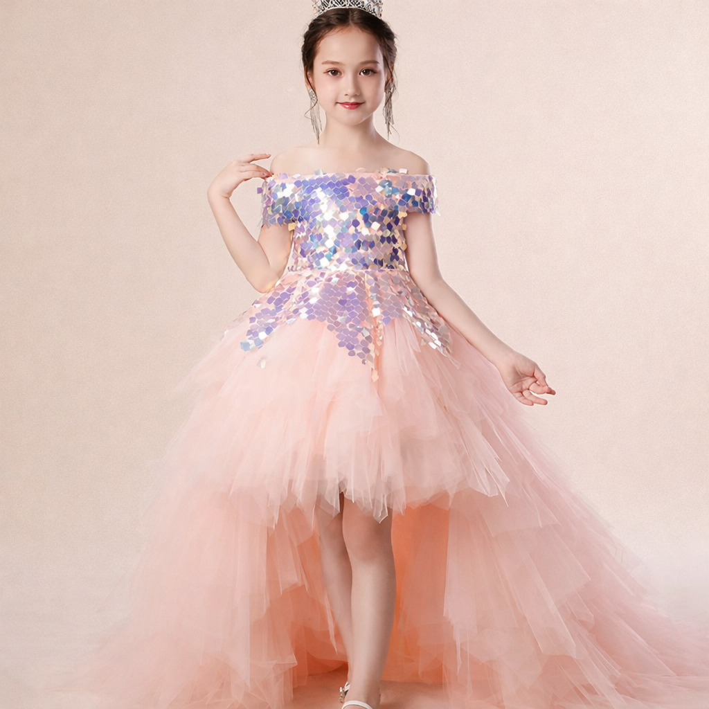 Robe anniversaire enfant rose bonbon