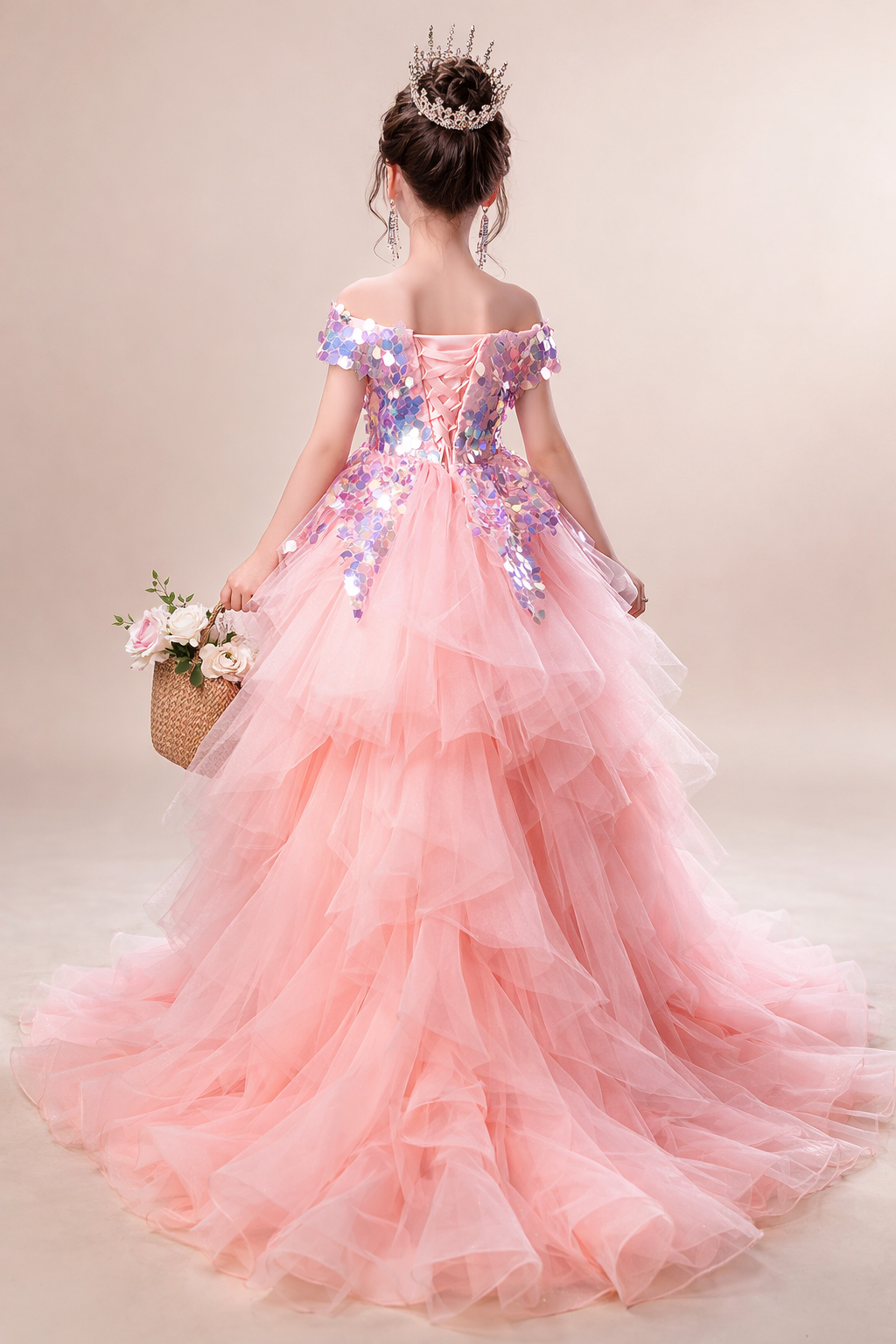 Robe anniversaire enfant rose bonbon