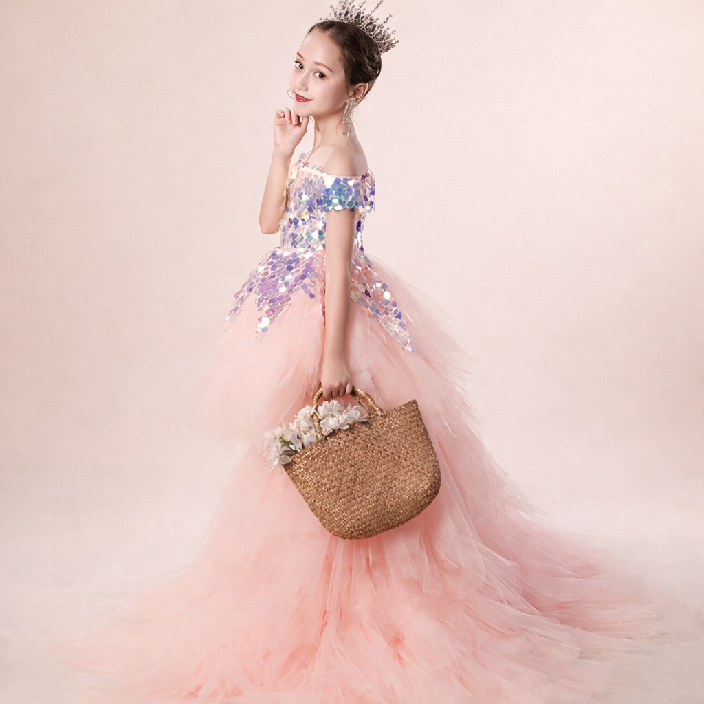 Robe anniversaire enfant rose bonbon