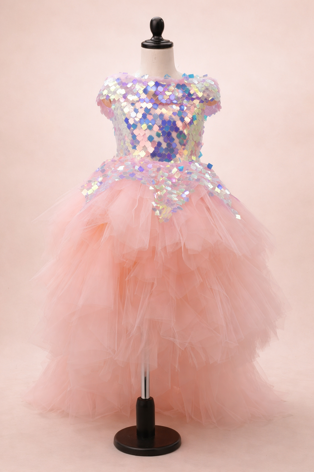 Robe De Fête Baby Lulu Taille 6 - Rose à Volants Et Ruban - Pour Pâques Ou Anniversaire - Occasion Très Bon état