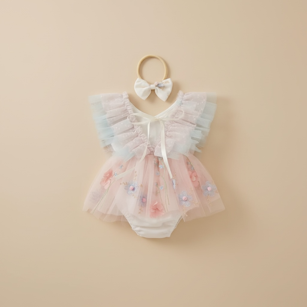 Barboteuse bébé anniversaire papillon