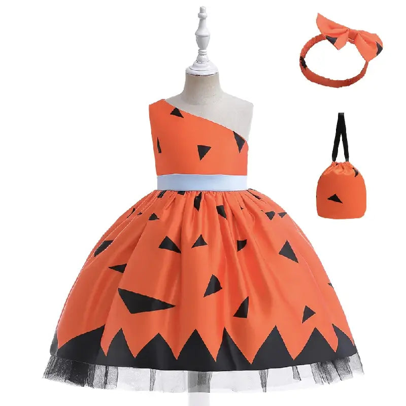 Déguisement Halloween fille Citrouille bandeau et sac à main